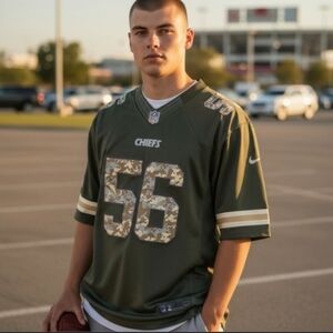 Nike Kansas City Chiefs Salute To Service D. Johnson #56 Camo Jersey Size Mens L